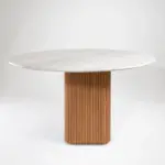 Doris Solid Wood Louvers Table