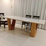 Dining With Solid Pedestal And Marble Top