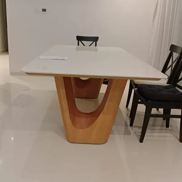 Dining With Solid Pedestal And Marble Top