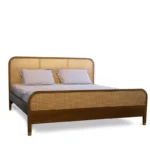 Lavish Wooden bed with rattan