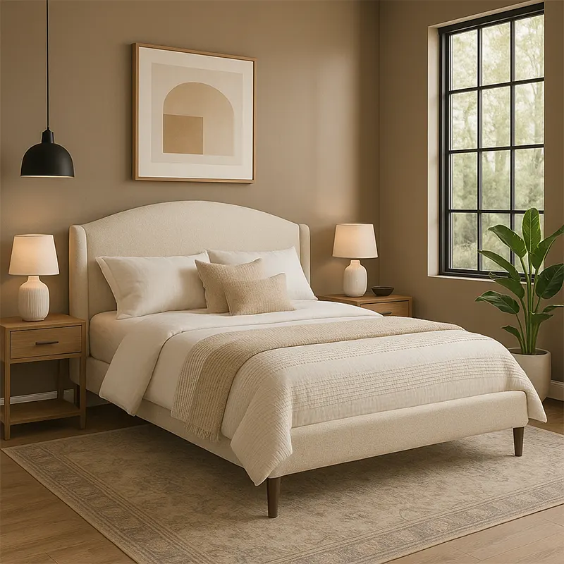 Curved Headboard Bed