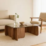 Onda Coffee table with glass top