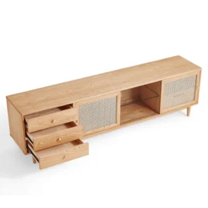 Rattan Oak TV Stand