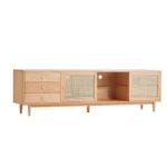 Rattan Oak TV Stand