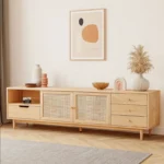 Rattan Oak TV Stand