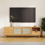 Rattan Oak TV Stand