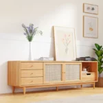 Rattan Oak TV Stand