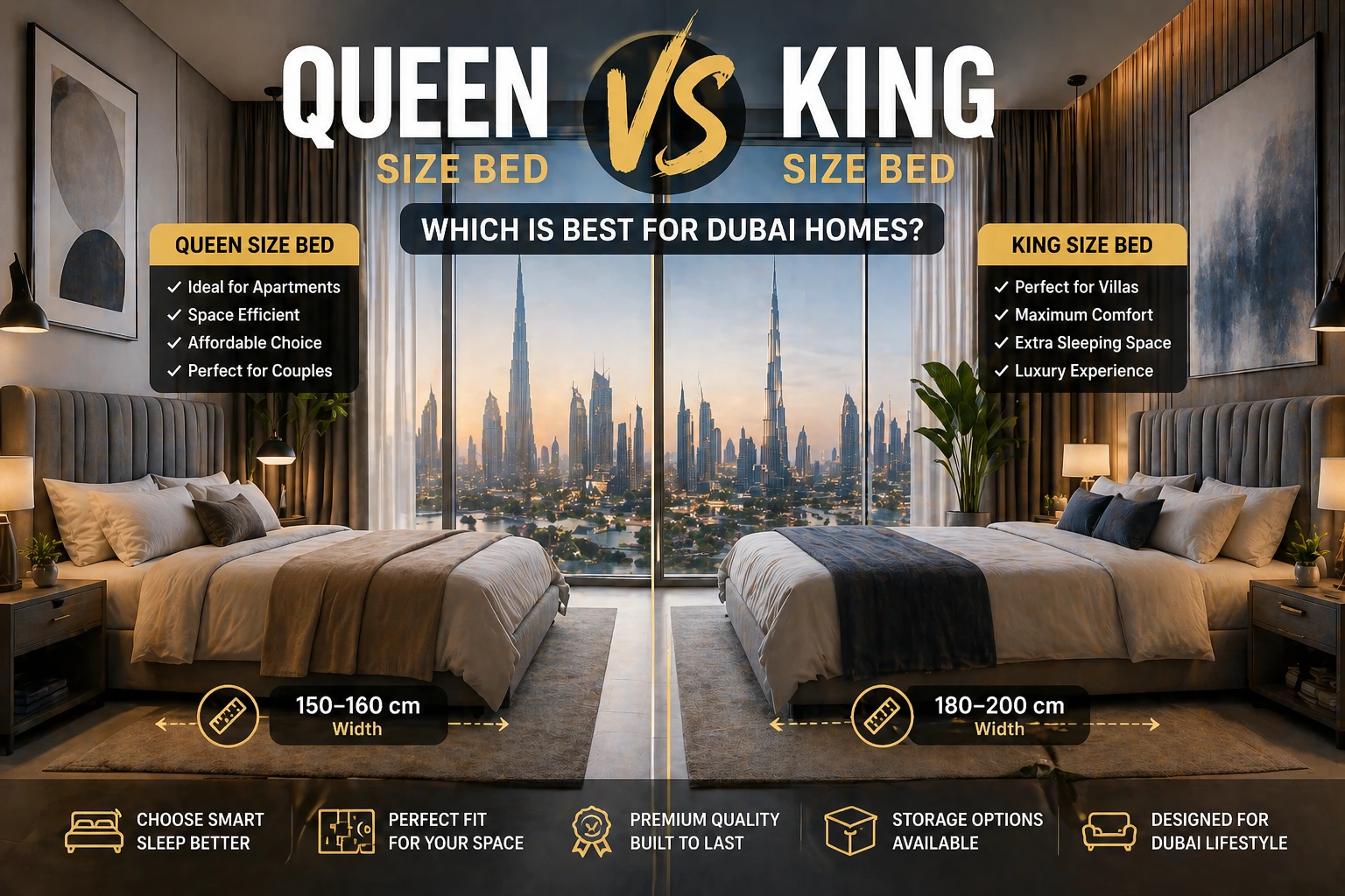 Queen vs King Size Bed Dubai