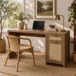 Valin Oak Cane Desk