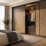 Custom sliding wardrobe in a modern Dubai bedroom