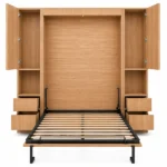 HOC Compact Murphy Wall Bed with Side Storage Cabinets