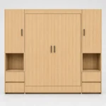 HOC Compact Murphy Wall Bed with Side Storage Cabinets