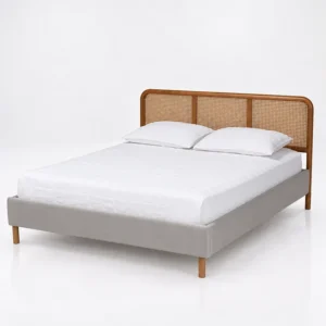 Astrid Cane & Fabric Bed