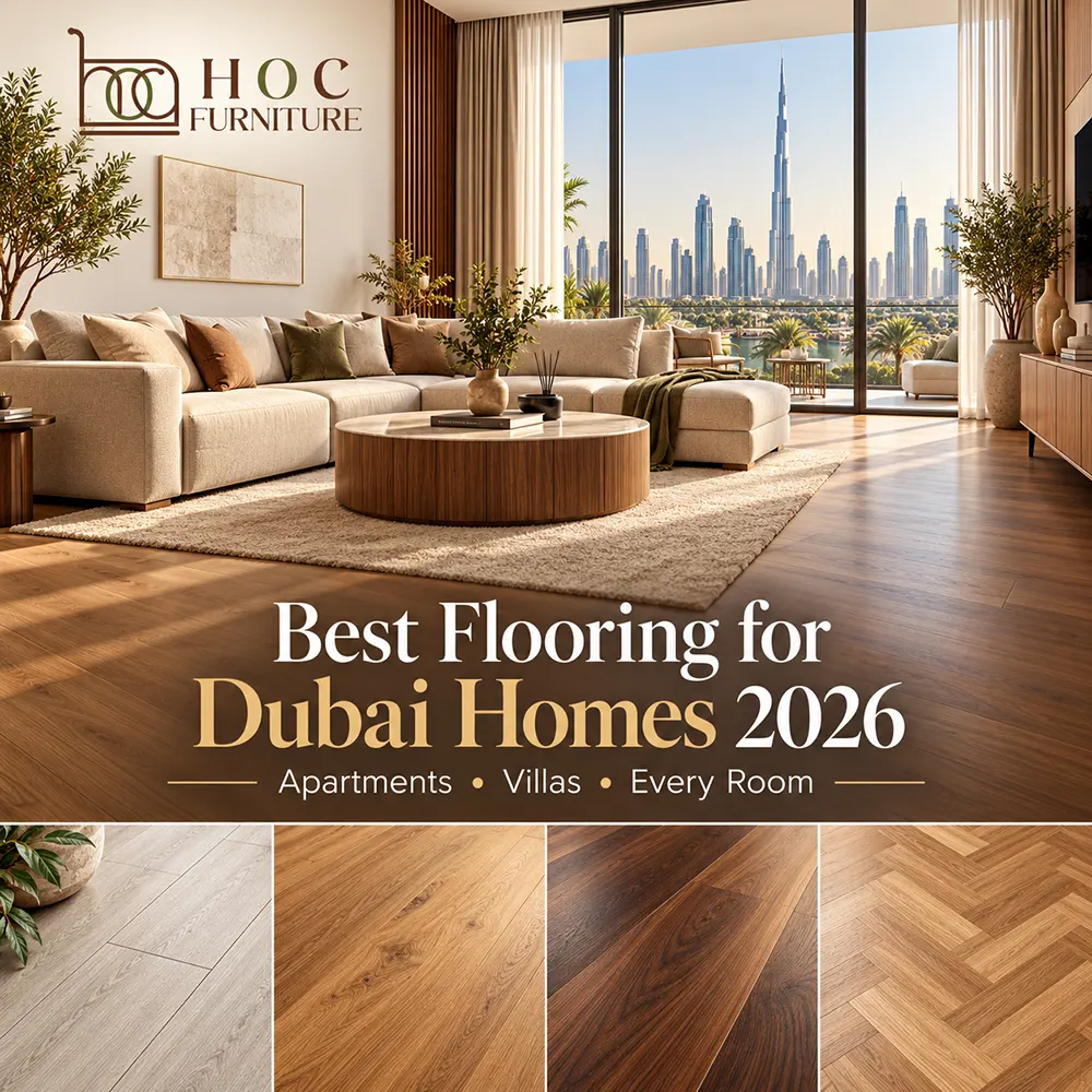 Best flooring for Dubai homes 2026 apartments villas kitchens bedrooms and every room by HOC Furniture