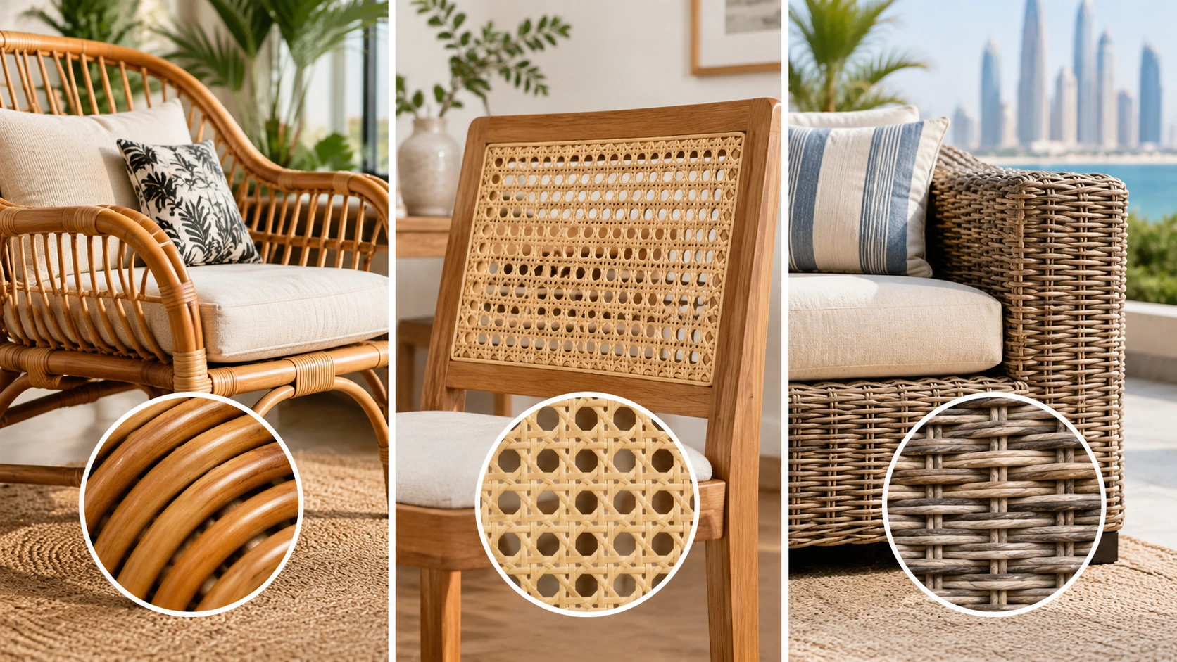 Rattan vs Cane vs Wicker