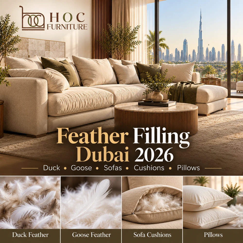 Feather filling Dubai 2026 duck vs goose feather for sofas cushions and pillows by HOC Furniture